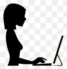 Computer Access Available Vector Sign - Working Woman Silhouette Emoji