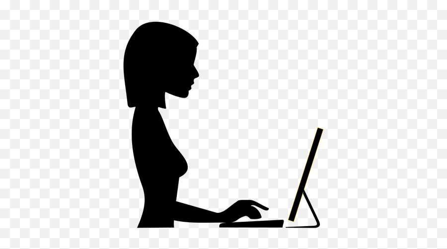 Computer Access Available Vector Sign - Working Woman Silhouette Emoji,Emoticons With Keyboard Characters