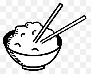 Transparent Bowl Of Rice Clipart - Rice Clipart Black And White Emoji,Rice Emoji
