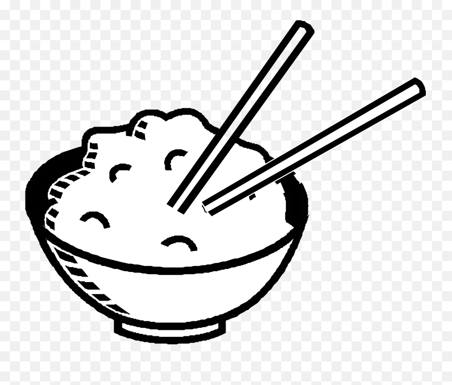 Transparent Bowl Of Rice Clipart - Rice Clipart Black And White Emoji,Rice Emoji