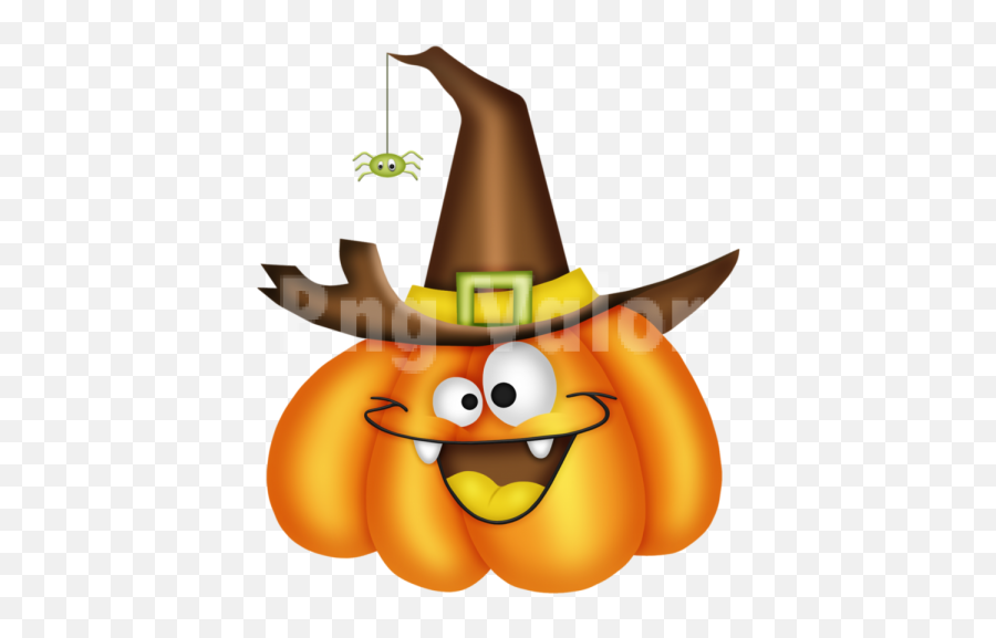 Cartoon Witch Hat Pumpkin For Halloween 5da17f26a70816 - Happy Emoji,Pumpkin Emoticon
