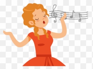 Singer Character Clipart - Full Size 5421593 Menina Cantando Desenho Emoji