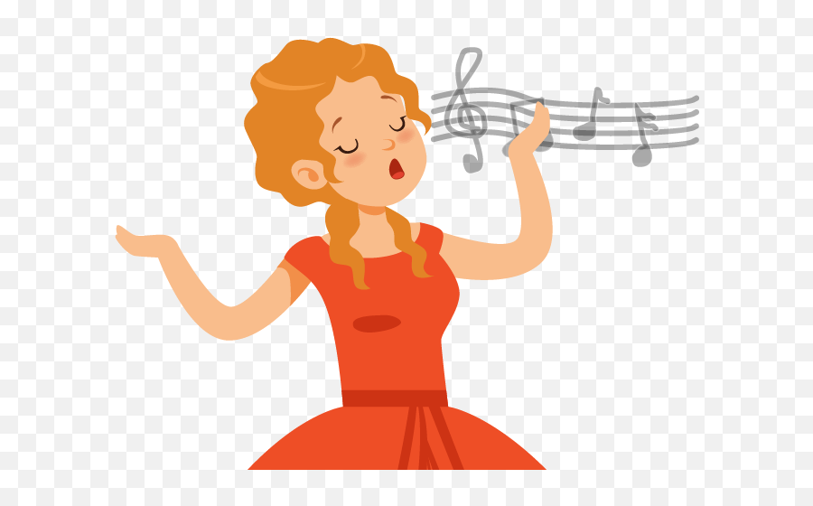 Singer Character Clipart - Full Size Clipart 5421593 Menina Cantando Desenho Emoji,Singer Emoji