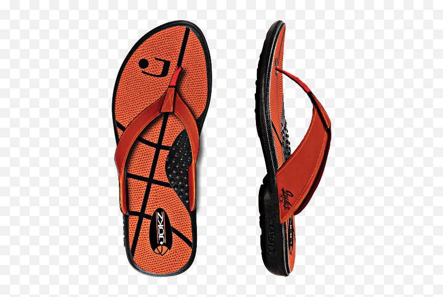 Jukz Basketball Flip Flops - Round Toe Emoji,Jayhawk Emoji