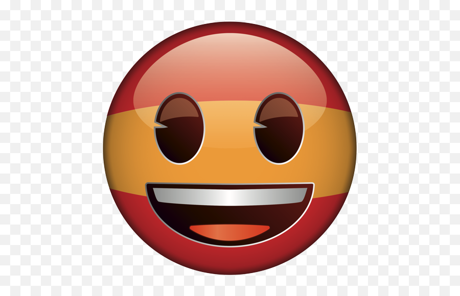 Grinning Face Coloured Spain - Birthday Emoji,Spain Emoji