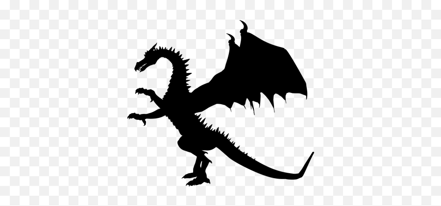 Free Beast Dragon Vectors - Standing Dragon Silhouette Emoji,Dragon Emoticon