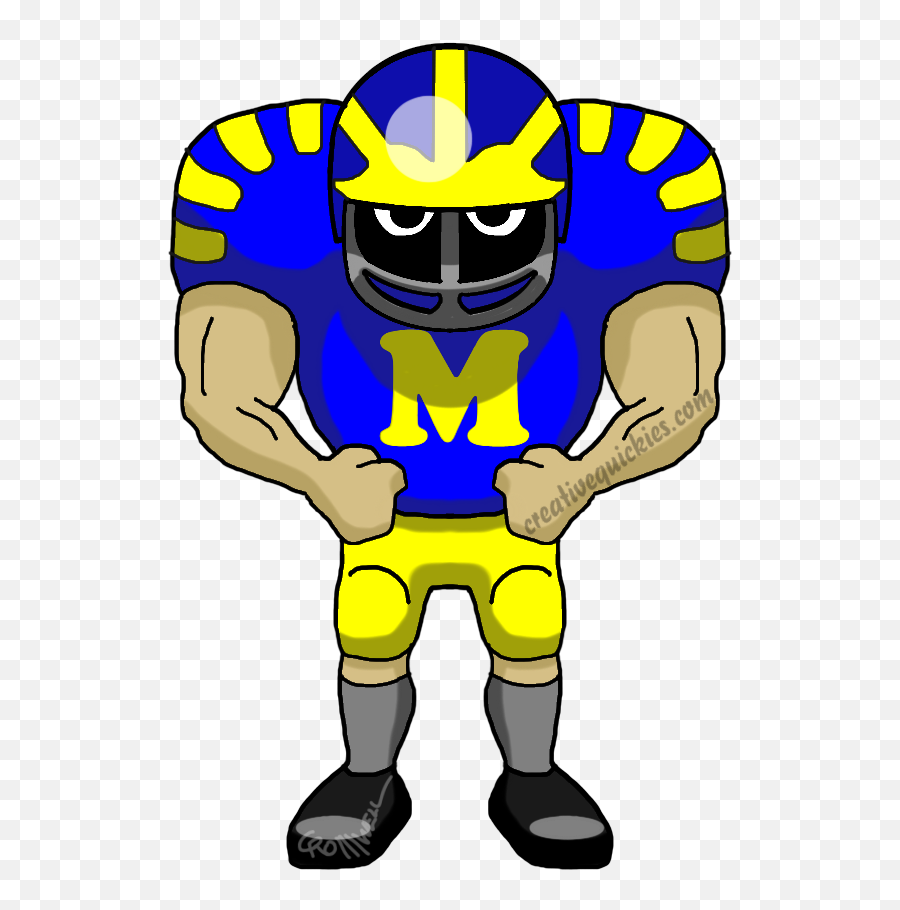 Ohio State Vs Michigan Football - Football Player Cartoon Transparent Emoji,University Of Michigan Emoji