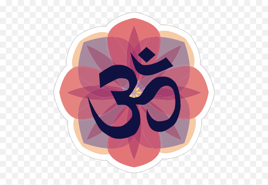 Om Yoga Flower Sticker - Om Yoga Emoji,Ohm Emoji