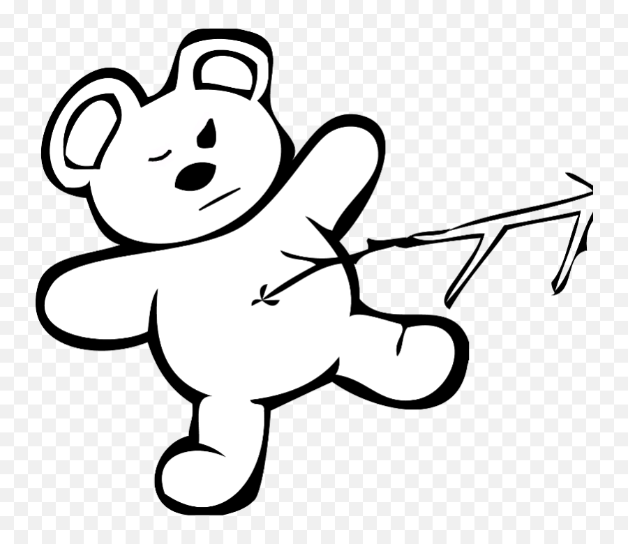 April - Poke Bear With Stick Clipart Full Size Clipart Nudge Clipart Emoji,Poke Emoji