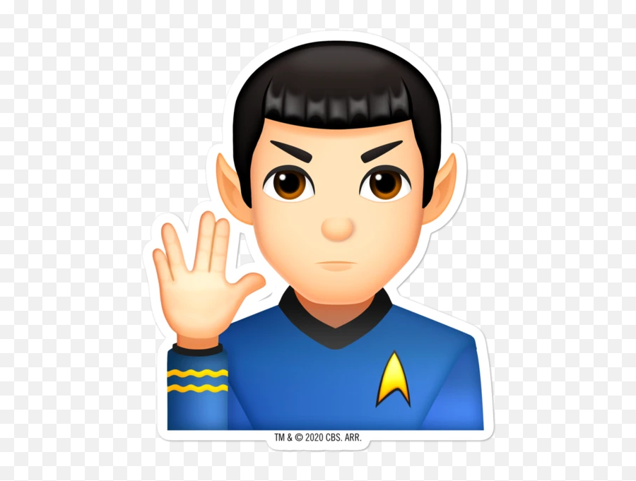 Star Trek The Original Series Series Spock Emoji Die Cut Sticker - Spock Emoji,Youtube Thumbs Up Emoji