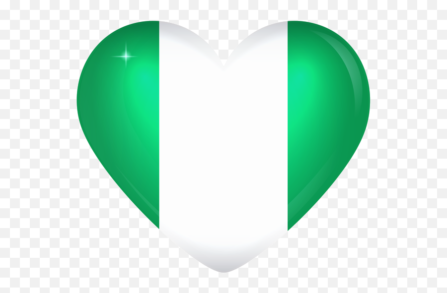 Nigeria Large Heart Flag Nigeria Flag Nigerian Flag - Nigeria Flag Heart Shape Emoji,Yas Queen Emoji