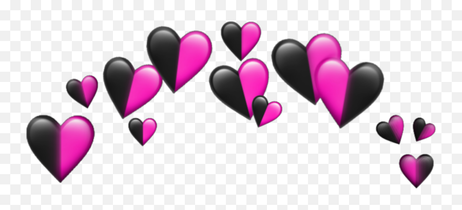 Pink Red Spiral Aesthetic Crown Sticker - Black Heart Headband Emoji,Swirl Emoji