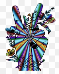 psychedelic png - peace hippie trippy hand Trippy Hippie Psychedelic Art Emoji