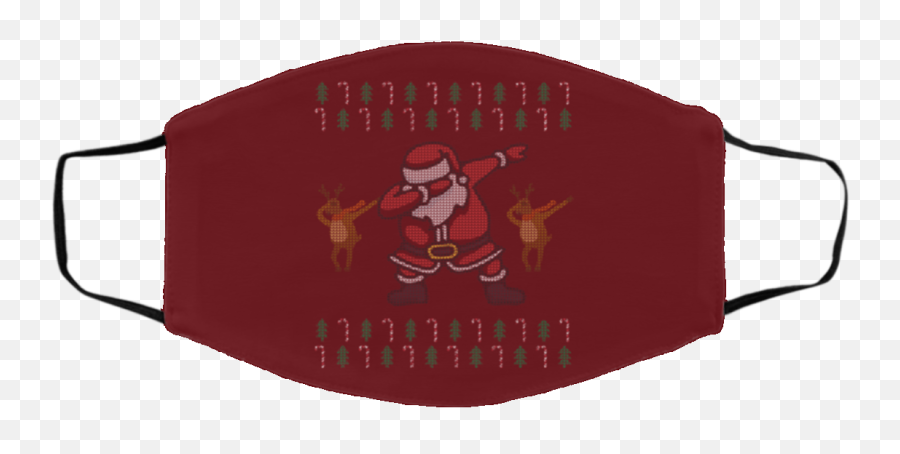 Dabbing Santa Ugly Christmas Face Mask - Qfinder Trending Leicester City Face Mask Emoji,Hong Kong Flag Emoji