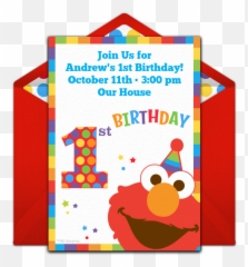 Elmo Birthday Png - Elmou0027s 1st Birthday Online Invitation Elmo 1st Birthday Invitation Emoji,Elmo Emoji