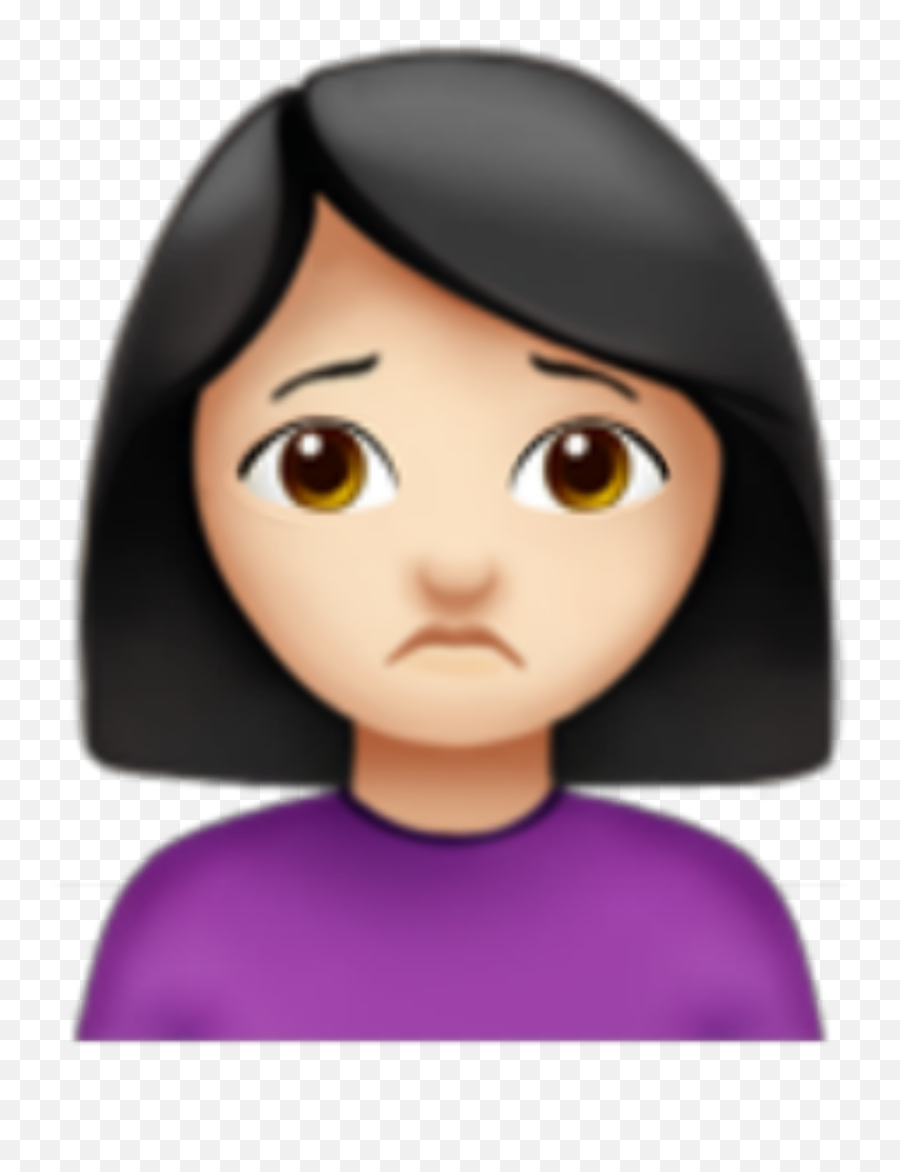 Emoji Girl Sad Aesthetic Grunge Edgy - Woman Frowning Emoji,Sad Girl Emoji