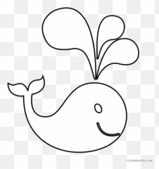 Whale Outline Coloring Pages - Dot Emoji