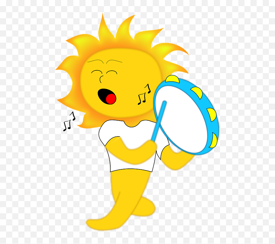Sun Drum Playing - Sun Dance Clip Art Emoji,Sun Emoticon