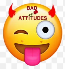 Emoji Bad Attitude Devil Evil - Smiley Tongue Png
