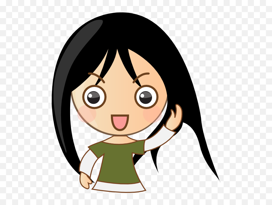 Asian Clipart Character Asian - Cute Asian Girl Cartoon Emoji,Asian Girl Emoji