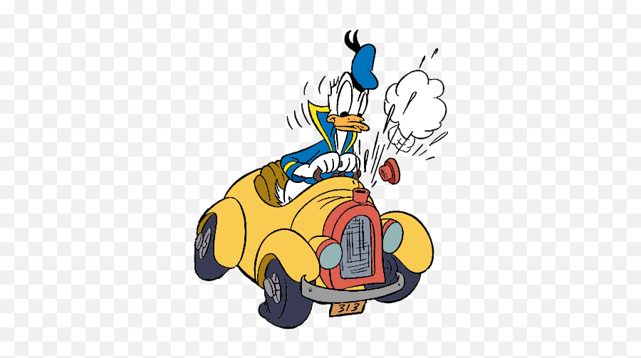 Donald Broken Car - Donald Duck Driving Gif Emoji,Donald Duck Emoji
