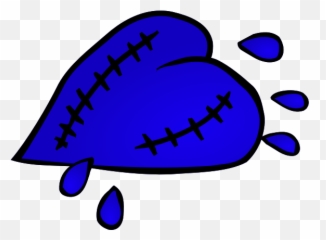 Half - Broken Blue Heart Png Emoji