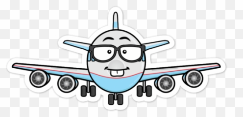 Airplane With Eyeglasses Emoji By Vector Toons - Cartoon Plane On Fire,Question Emoji