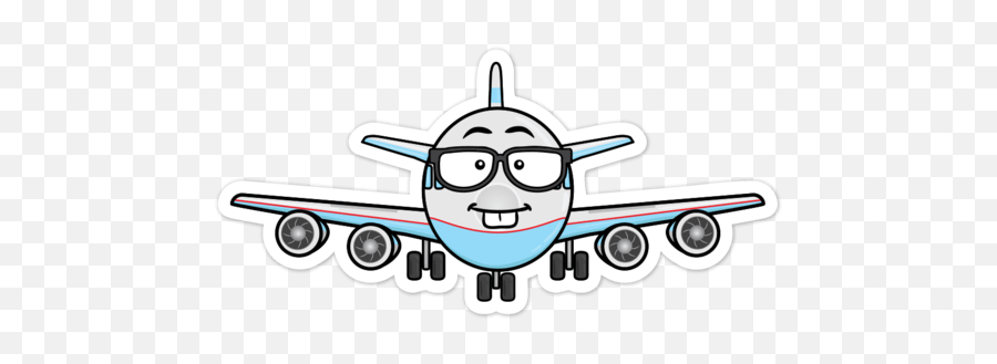 Airplane With Eyeglasses Emoji By Vector Toons - Cartoon Plane On Fire,Question Emoji