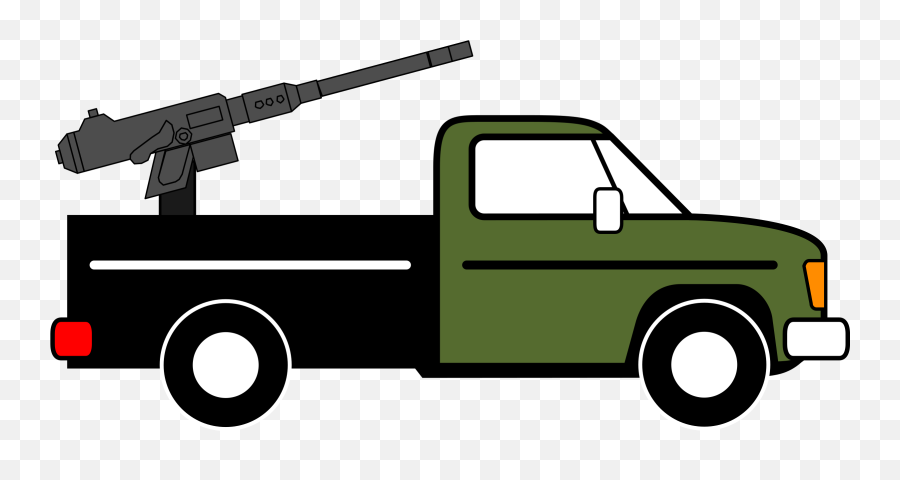Truck With Big Gun Vector Clipart Image - Transparent Background Pickup Truck Clipart Emoji,Sun Light Bulb Hand Emoji