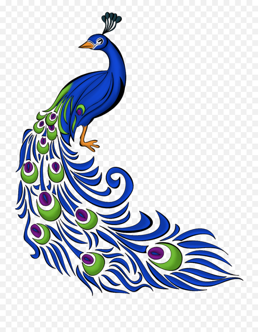 Simple Peacock Clipart Black And White Free - Peacock Clipart Png Emoji,Peacock Emoji