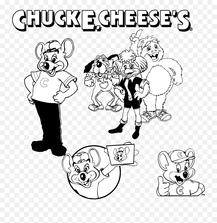 Chuck E Cheese Clipart Black And White - Chuck E Cheese Jasper Coloring Emoji,Cheesing Emoji