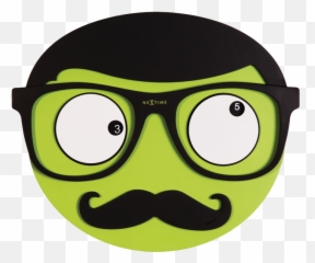 Clipart Mustache Square Glass Clipart Mustache Square Glass - Wall Clock Emoji,Is There A Mustache Emoji
