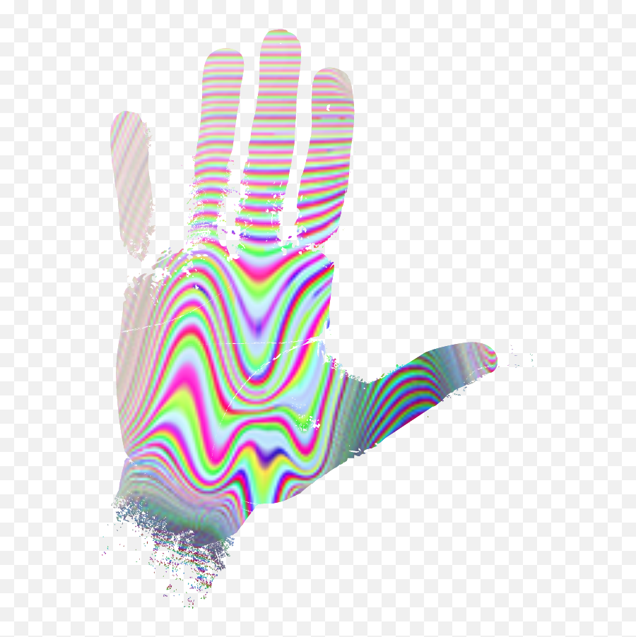 Hand Hi5 Holographic Scanography Ftestickers Freetoedit - Illustration Emoji,Hi5 Emoji