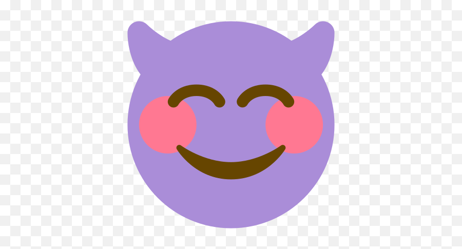 Emoji Remix On Twitter Blush Smiling Imp - Cartoon,Blush Emoji Transparent