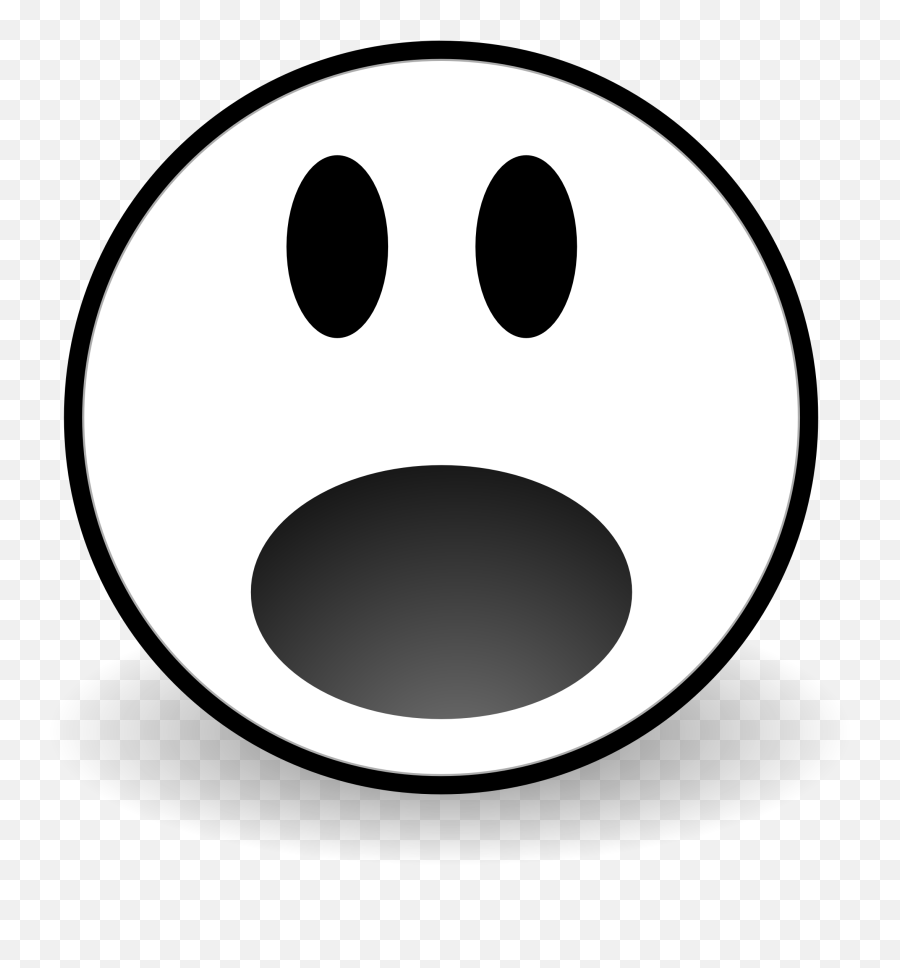 Surprised Face Drawing - Scared Face Clipart Black And White Emoji,Shocked Emoji