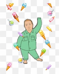 Noisy Hill Stickers For Android Ios - Raining Ice Cream Gif Emoji,Hank Hill Emoji