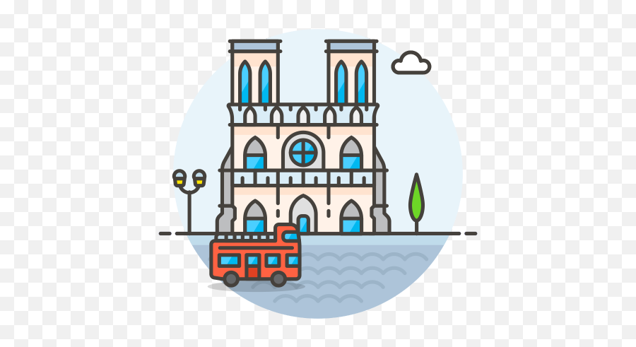 Notre Dame Icon - Notre Dame Building Cartoon Emoji,Notre Dame Emoji