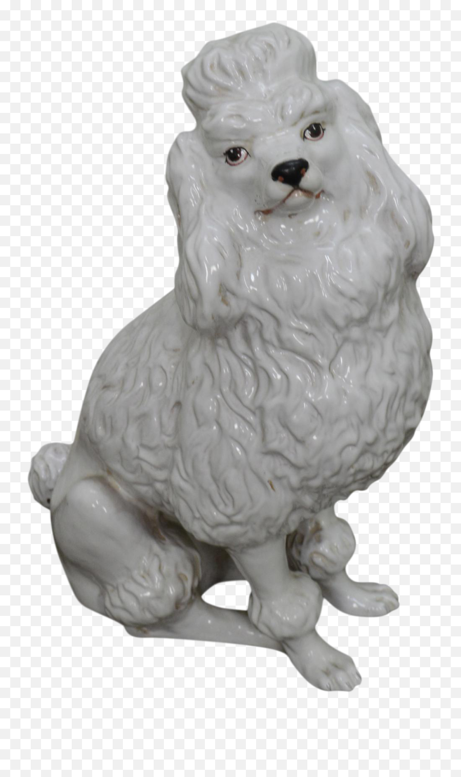 Vintage White Ceramic Poodle Dog Statue - Figurine Emoji,Coffee And Poodle Emoji