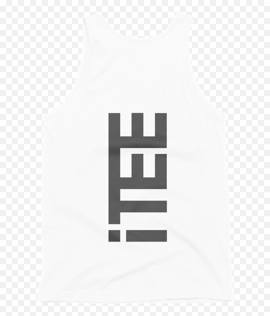 White Itee Vertical Logo Back Fine Jersey Tank Top Unisex - White Tank Top Jersey Emoji,Emoji Tank Tops