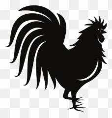 Rooster Silhouette Monochrome Art - Emoji