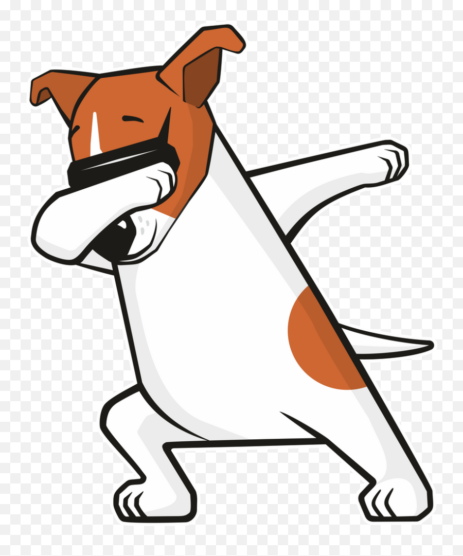 Dabbing Jack Russell Dog Funny Cool Dancing Puppy Dab - Funny Cartoon Jack Russell Emoji,Boxer Dog Emoji