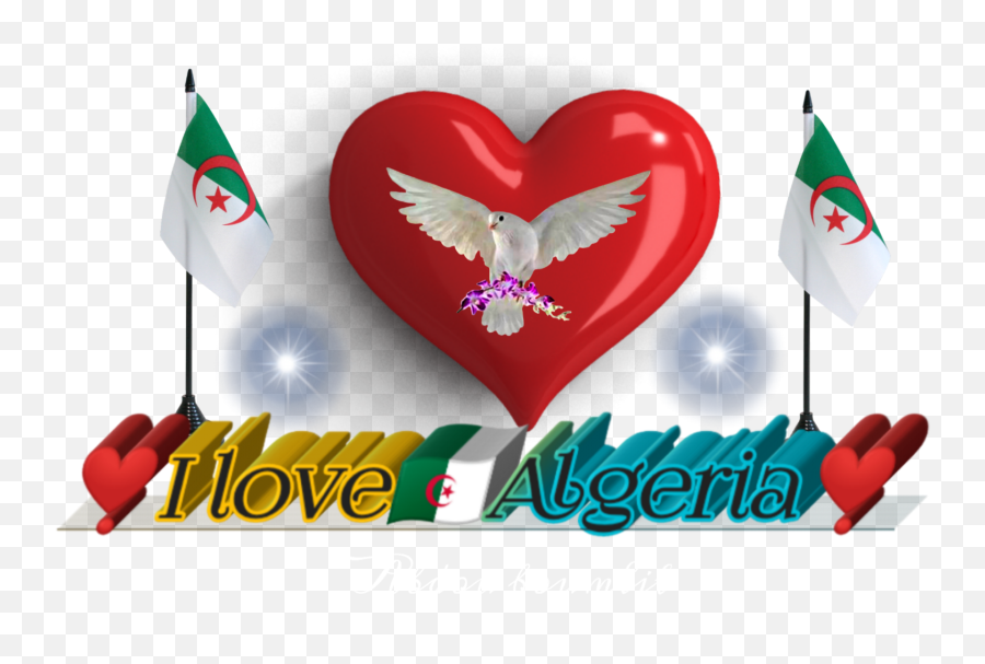 I Love Algeria - Sticker By Abdoudz Heart Emoji,Algeria Flag Emoji