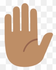 Raised Hand Medium Skin Tone Emoji - Transparent Background