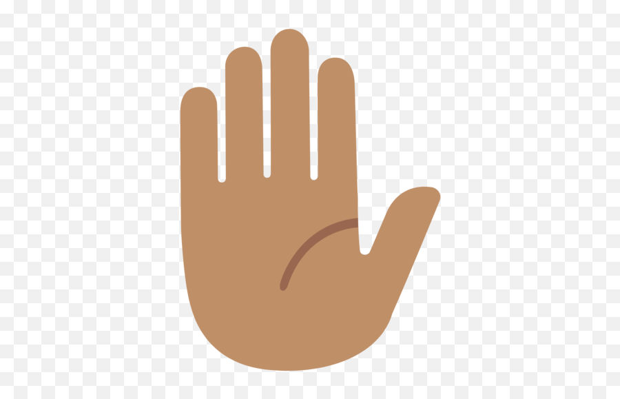 Raised Hand Medium Skin Tone Emoji - Raised Hand Emoji Transparent Background,Stop Hand Emoji
