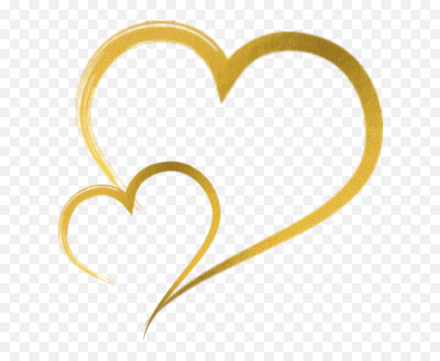 Freetoedit Freetouse Mamalebenat Stroke Gold Golden Hea - Heart Emoji,Golden Heart Emoji