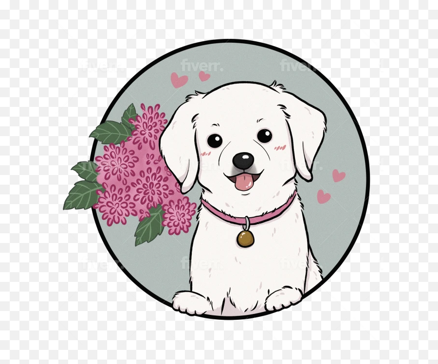 Draw Cute Dog Cartoon Illustration Pet Stickers Emojis - Collar,Puppy Dog Emojis