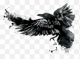 Download Tattoo Artist Crow Company Brewing Watercolor - Raven Png Emoji