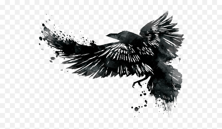 Download Tattoo Artist Crow Company Brewing Watercolor - Raven Tattoo Png Emoji,Crow Emoticon