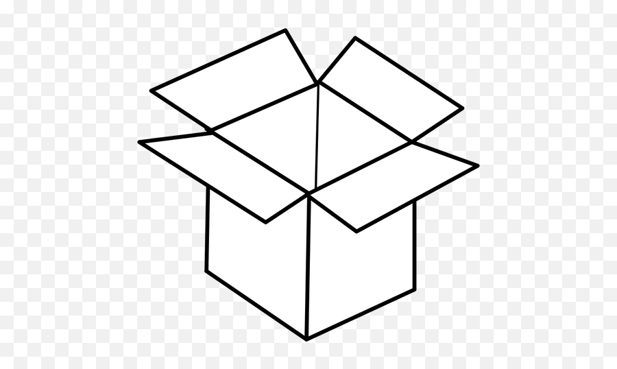 Line Art Image Of Open Cardboard Box - Cardboard Box Clipart Black And White Emoji,Empty Box Emoji