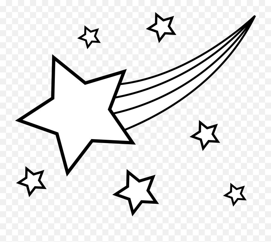 Shooting Star Clipart - Stars Black And White Emoji,Black Star Emoji